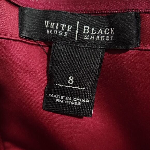 WHBM Maroon Strapless Cocktail Dress - Picture 4 of 4